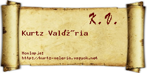 Kurtz Valéria névjegykártya