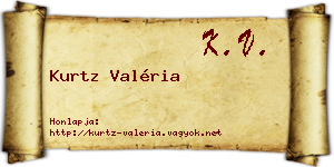 Kurtz Valéria névjegykártya